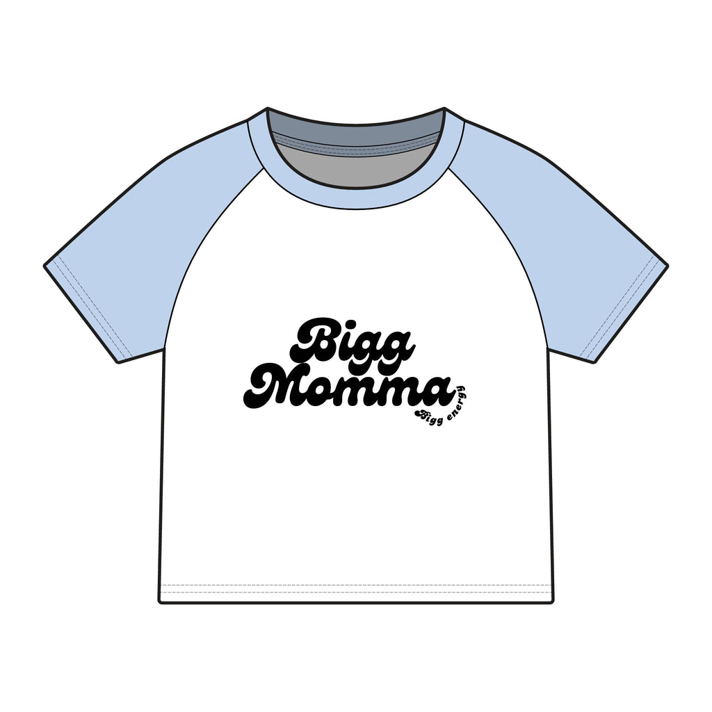 Bigg Momma script logo Raglan Tee | Baby tee