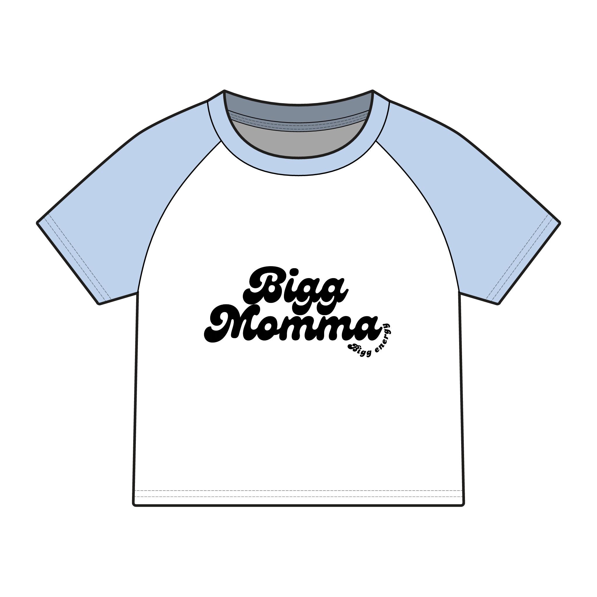 Bigg Momma script logo Raglan Tee | Baby tee