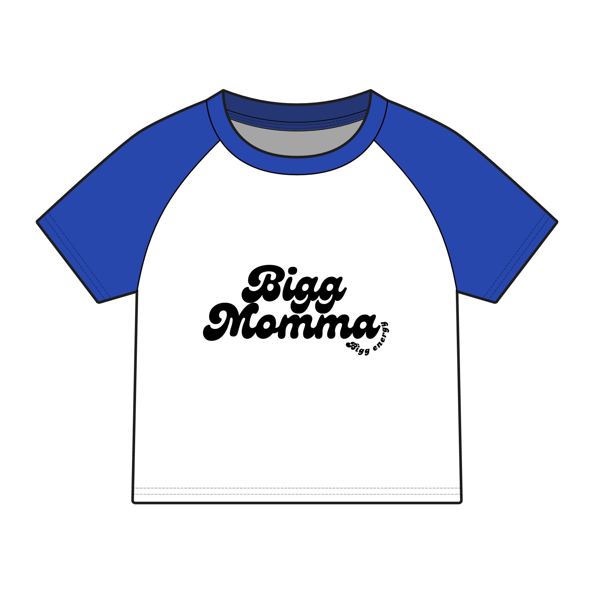 Bigg Momma script logo Raglan Tee | Baby tee