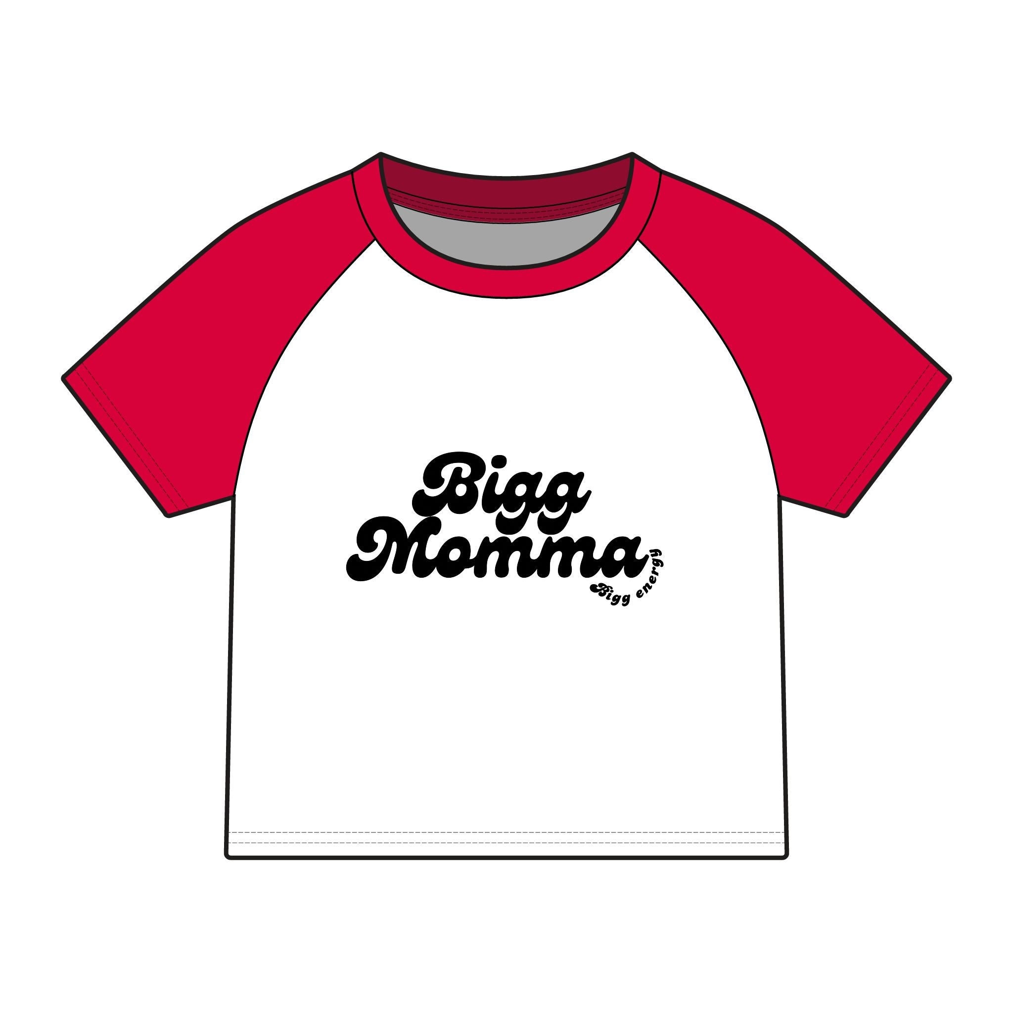 Bigg Momma script logo Raglan Tee | Baby tee