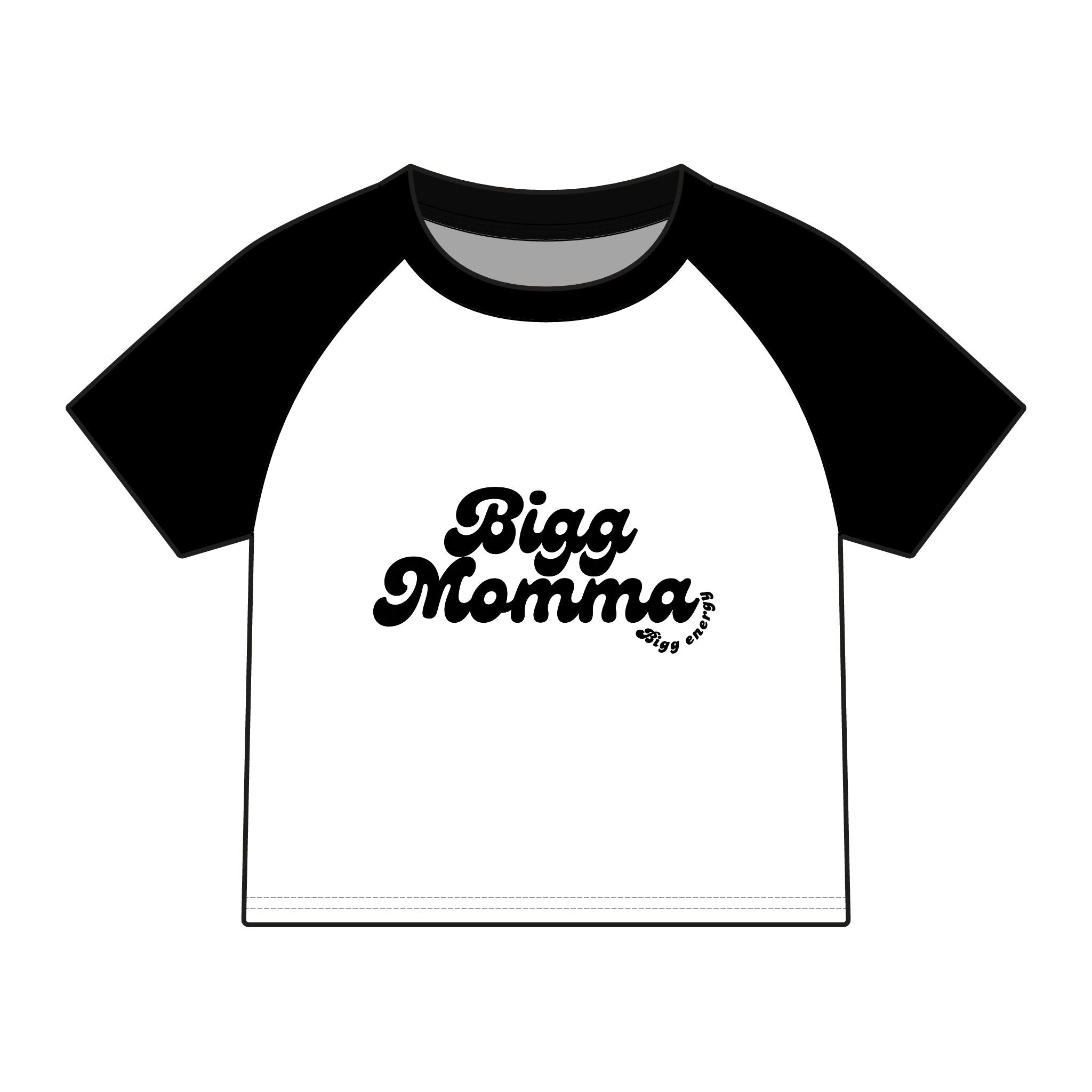 Bigg Momma script logo Raglan Tee | Baby tee